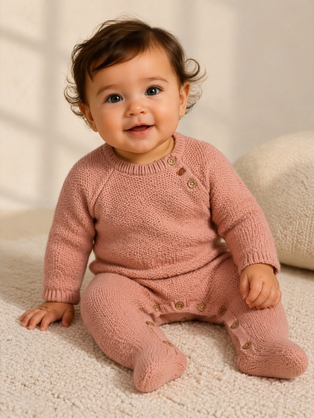 Soft Knit Pink Baby One-Piece Romper - little earthling